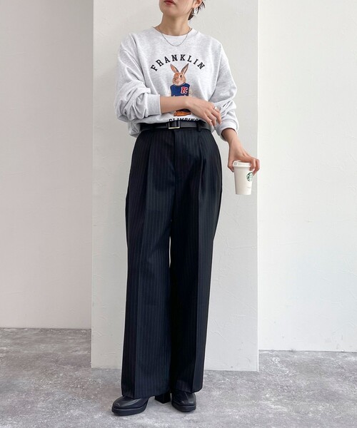 fredy emue（フレディエミュ）の「【レングス長め丈あり】ストライプタックスラックスパンツ（スラックス・レディース・ブルー系その他/ブラック系その他/グレー系その他・39/38/36）」の17枚目の写真