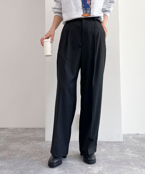 fredy emue（フレディエミュ）の「【レングス長め丈あり】ストライプタックスラックスパンツ（スラックス・レディース・ブルー系その他/ブラック系その他/グレー系その他・39/38/36）」の19枚目の写真
