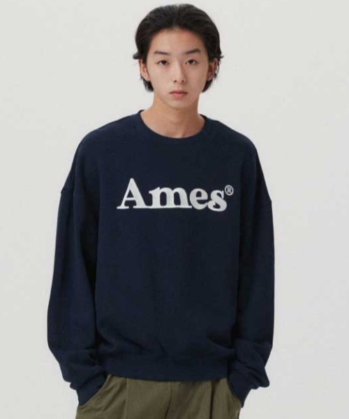 AMESWORLDWIDE(アメスワールドワイド)の「A'GEM/9 × .kom 『AMESWORLDWIDE/アメスワールドワイド』 BASIC LOGO SWEATSHIRT/ベーシック ロゴ スウェット(スウェット・レディース・ブラック/グレー/ライトグレー/ブラウン/ネイビー・L/M)」の5枚目の写真