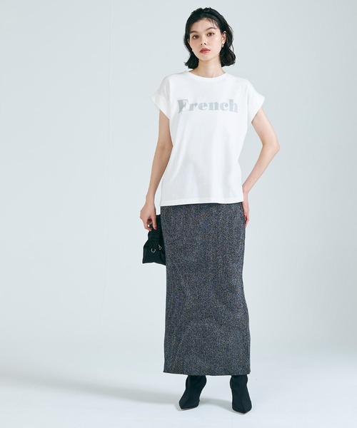 coca(coca)(コカ)の「フレンチ ロゴTシャツ(Tシャツ/カットソー・レディース・A/チャコール/B/ブラック・ONE SIZE)」の16枚目の写真
