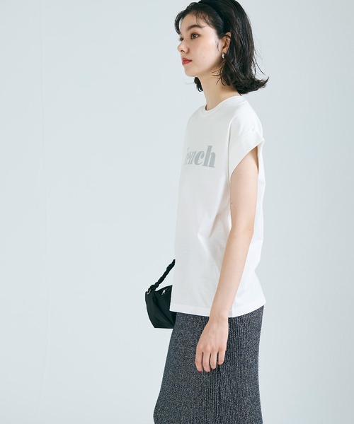 coca(coca)(コカ)の「フレンチ ロゴTシャツ(Tシャツ/カットソー・レディース・A/チャコール/B/ブラック・ONE SIZE)」の17枚目の写真