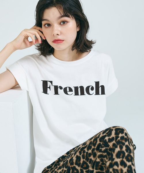 coca(coca)(コカ)の「フレンチ ロゴTシャツ(Tシャツ/カットソー・レディース・A/チャコール/B/ブラック・ONE SIZE)」の9枚目の写真