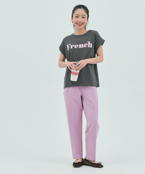 coca(coca)(コカ)の「フレンチ ロゴTシャツ(Tシャツ/カットソー・レディース・A/チャコール/B/ブラック・ONE SIZE)」の12枚目の写真