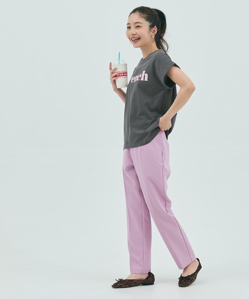 coca(coca)(コカ)の「フレンチ ロゴTシャツ(Tシャツ/カットソー・レディース・A/チャコール/B/ブラック・ONE SIZE)」の14枚目の写真