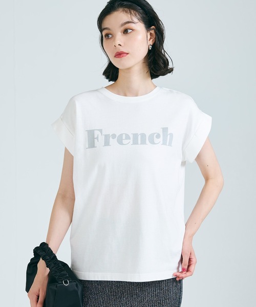 coca(coca)(コカ)の「フレンチ ロゴTシャツ(Tシャツ/カットソー・レディース・A/チャコール/B/ブラック・ONE SIZE)」の18枚目の写真