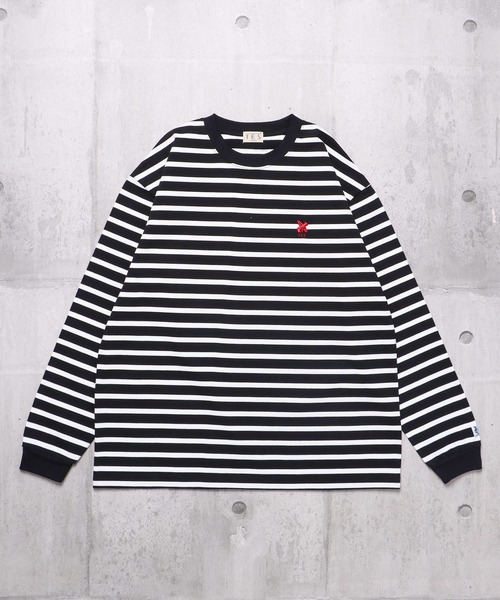 The Endless Summer(エンドレスサマー)の「TES HUNTINGTON BORDER L/S T-SHIRT / ボーダーロンT(Tシャツ/カットソー・メンズ・ブラック/ワイン/ホワイト/ベージュ/ネイビー・MEDIUM/LARGE/X-LARGE)」の2枚目の写真