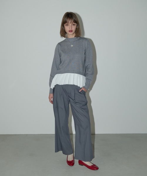 idem（イデム）の「docking peplum knit / ドッキングペプラムニット（ニット/セーター・レディース・ブラック/グレー・FREE）」の17枚目の写真