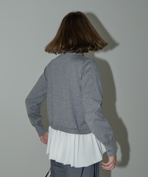 idem（イデム）の「docking peplum knit / ドッキングペプラムニット（ニット/セーター・レディース・ブラック/グレー・FREE）」の22枚目の写真