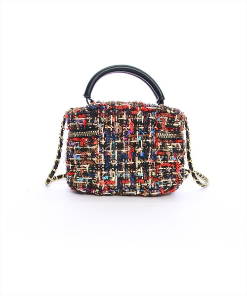 clear（クリア）の「ツイードバニティバッグ≪2024AW新作≫（ショルダーバッグ・レディース・マルチ/オフホワイト/ブラック・F）」の9枚目の写真