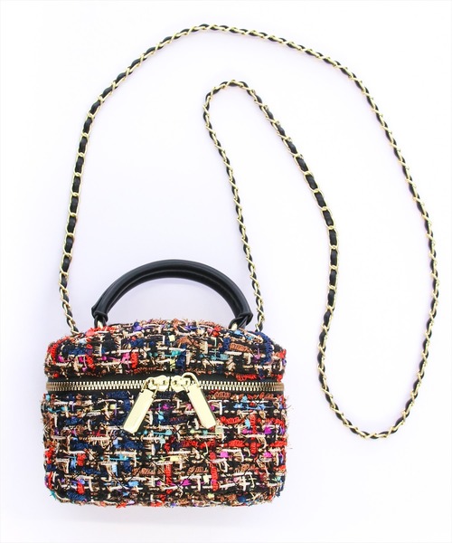 clear（クリア）の「ツイードバニティバッグ≪2024AW新作≫（ショルダーバッグ・レディース・マルチ/オフホワイト/ブラック・F）」の5枚目の写真