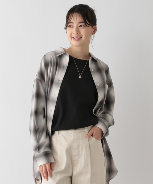 GLOBAL WORK Smile Seed Store（グローバルワーク スマイルシードストア）の「ドルマンワッフルプルオーバー/130992（Tシャツ/カットソー・レディース・ブラック/アイボリー/オフホワイト/ブラック×ホワイト・LARGE/MEDIUM/SMALL/X-LARGE）」の4枚目の写真