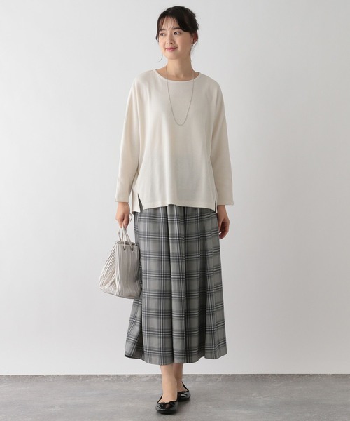 GLOBAL WORK Smile Seed Store（グローバルワーク スマイルシードストア）の「ドルマンワッフルプルオーバー/130992（Tシャツ/カットソー・レディース・ブラック/アイボリー/オフホワイト/ブラック×ホワイト・LARGE/MEDIUM/SMALL/X-LARGE）」の5枚目の写真