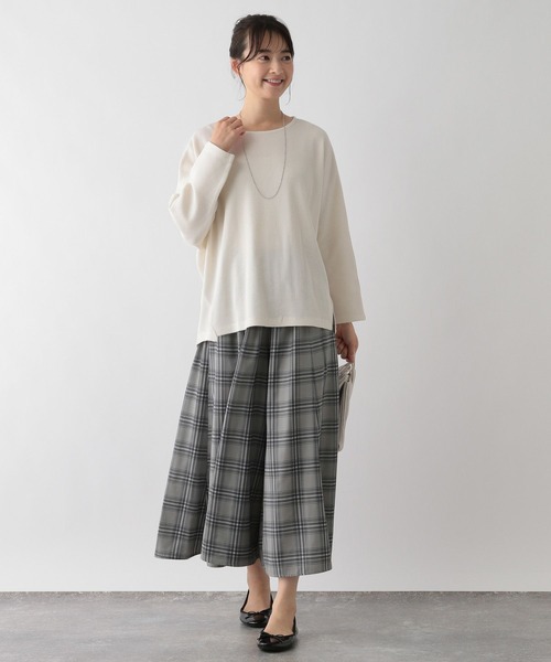 GLOBAL WORK Smile Seed Store（グローバルワーク スマイルシードストア）の「ドルマンワッフルプルオーバー/130992（Tシャツ/カットソー・レディース・ブラック/アイボリー/オフホワイト/ブラック×ホワイト・LARGE/MEDIUM/SMALL/X-LARGE）」の6枚目の写真