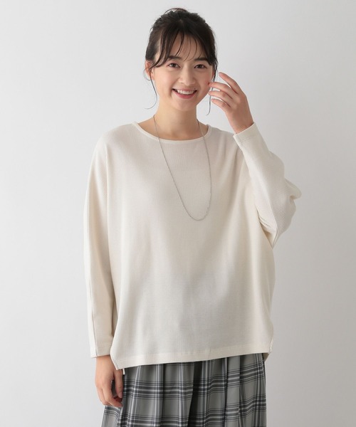 GLOBAL WORK Smile Seed Store（グローバルワーク スマイルシードストア）の「ドルマンワッフルプルオーバー/130992（Tシャツ/カットソー・レディース・ブラック/アイボリー/オフホワイト/ブラック×ホワイト・LARGE/MEDIUM/SMALL/X-LARGE）」の8枚目の写真