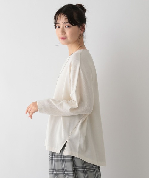 GLOBAL WORK Smile Seed Store（グローバルワーク スマイルシードストア）の「ドルマンワッフルプルオーバー/130992（Tシャツ/カットソー・レディース・ブラック/アイボリー/オフホワイト/ブラック×ホワイト・LARGE/MEDIUM/SMALL/X-LARGE）」の10枚目の写真