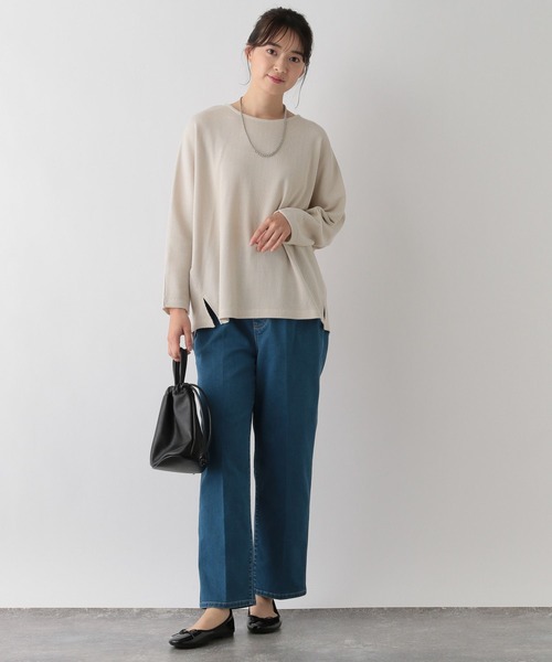 GLOBAL WORK Smile Seed Store（グローバルワーク スマイルシードストア）の「ドルマンワッフルプルオーバー/130992（Tシャツ/カットソー・レディース・ブラック/アイボリー/オフホワイト/ブラック×ホワイト・LARGE/MEDIUM/SMALL/X-LARGE）」の11枚目の写真