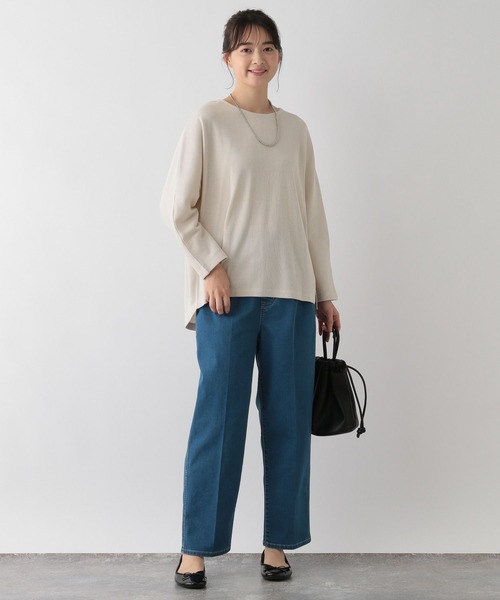 GLOBAL WORK Smile Seed Store（グローバルワーク スマイルシードストア）の「ドルマンワッフルプルオーバー/130992（Tシャツ/カットソー・レディース・ブラック/アイボリー/オフホワイト/ブラック×ホワイト・LARGE/MEDIUM/SMALL/X-LARGE）」の12枚目の写真