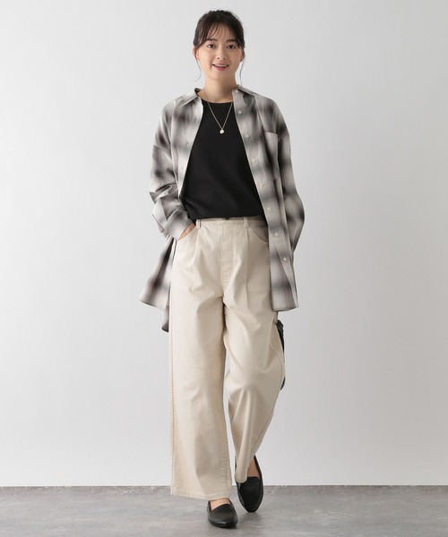 GLOBAL WORK Smile Seed Store（グローバルワーク スマイルシードストア）の「ドルマンワッフルプルオーバー/130992（Tシャツ/カットソー・レディース・ブラック/アイボリー/オフホワイト/ブラック×ホワイト・LARGE/MEDIUM/SMALL/X-LARGE）」の17枚目の写真