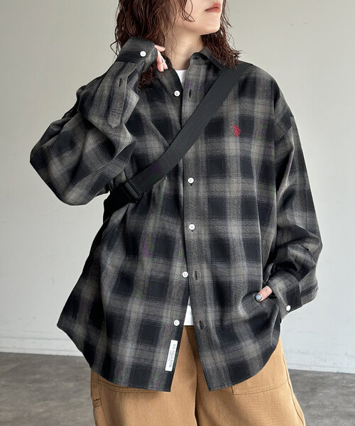 U.S. POLO ASSN.(ユーエスポロアッスン)の「【U.S. POLO ASSN.】1ポイント刺繍長袖シャツ(シャツ/ブラウス・レディース・サックスブルー/ブラウン/インディゴブルー/ブラック・LARGE/MEDIUM)」の9枚目の写真