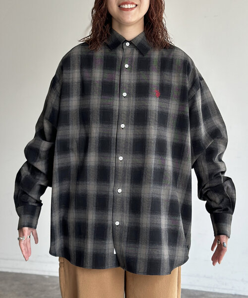 U.S. POLO ASSN.(ユーエスポロアッスン)の「【U.S. POLO ASSN.】1ポイント刺繍長袖シャツ(シャツ/ブラウス・レディース・サックスブルー/ブラウン/インディゴブルー/ブラック・LARGE/MEDIUM)」の11枚目の写真