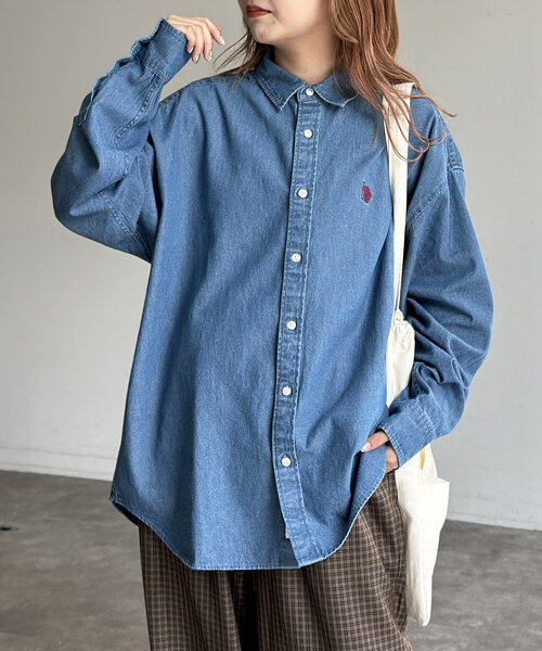U.S. POLO ASSN.(ユーエスポロアッスン)の「【U.S. POLO ASSN.】1ポイント刺繍長袖シャツ(シャツ/ブラウス・レディース・サックスブルー/ブラウン/インディゴブルー/ブラック・LARGE/MEDIUM)」の22枚目の写真