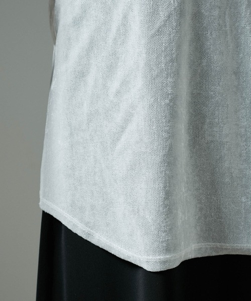 SALON adam et rope'(サロン アダム エ ロペ)の「【WEB限定】シアーベロアタッチクルーネックプルオーバー(Tシャツ/カットソー・レディース・キャメル/オフホワイト/チャコールグレー・FREE)」の21枚目の写真