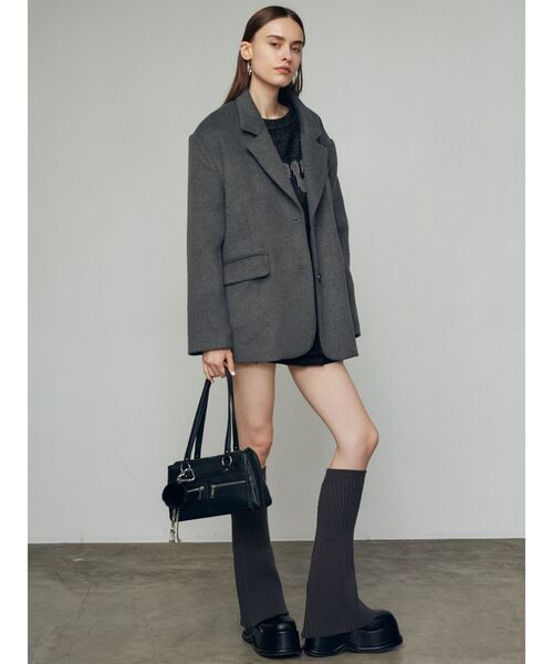 EMODA（エモダ）の「プレーティングオーバールーズニット（ニット/セーター・レディース・ブラック/ブルー/イエロー/グレー・FREE）」の6枚目の写真