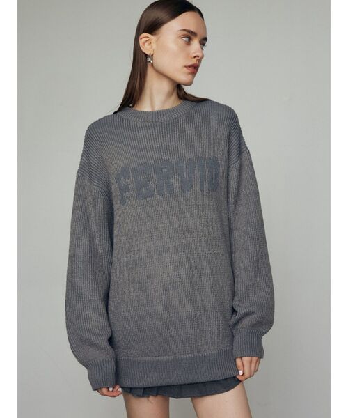 EMODA（エモダ）の「プレーティングオーバールーズニット（ニット/セーター・レディース・ブラック/ブルー/イエロー/グレー・FREE）」の8枚目の写真