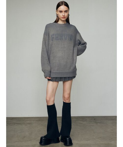 EMODA（エモダ）の「プレーティングオーバールーズニット（ニット/セーター・レディース・ブラック/ブルー/イエロー/グレー・FREE）」の9枚目の写真