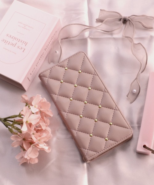 CECIL McBEE（セシルマクビー）の「iPhone17 iPhone17Pro iPhoneAir iPhone16/16Pro/16e/15/14/13 セシルマクビー [キルティング手帳]（スマホケース/カバー・レディース・ブラック/スモークピンク/グレー/ベージュ/モカ・iPhone 16/iPhone 16 Pro/iPhone 15/iPhone 16e/iPhone 17/iPhone 17 Pro/iPhone Air）」の5枚目の写真