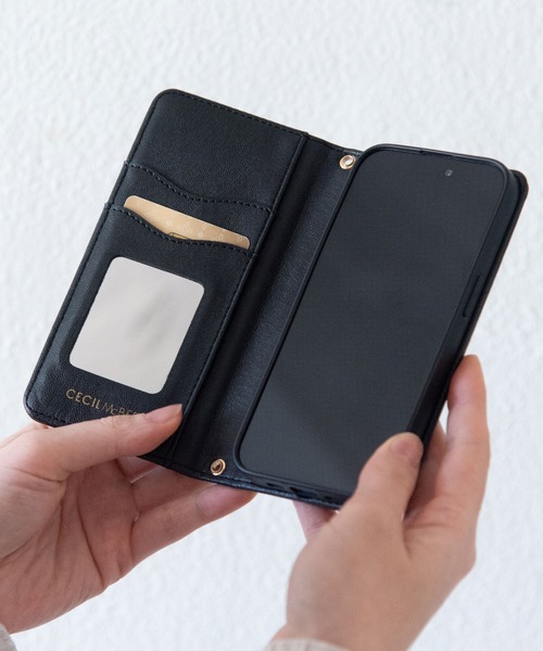 CECIL McBEE（セシルマクビー）の「iPhone17 iPhone17Pro iPhoneAir iPhone16/16Pro/16e/15/14/13 セシルマクビー [キルティング手帳]（スマホケース/カバー・レディース・ブラック/スモークピンク/グレー/ベージュ/モカ・iPhone 16/iPhone 16 Pro/iPhone 15/iPhone 16e/iPhone 17/iPhone 17 Pro/iPhone Air）」の13枚目の写真