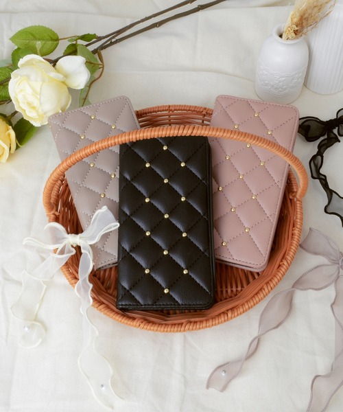 CECIL McBEE（セシルマクビー）の「iPhone17 iPhone17Pro iPhoneAir iPhone16/16Pro/16e/15/14/13 セシルマクビー [キルティング手帳]（スマホケース/カバー・レディース・ブラック/スモークピンク/グレー/ベージュ/モカ・iPhone 16/iPhone 16 Pro/iPhone 15/iPhone 16e/iPhone 17/iPhone 17 Pro/iPhone Air）」の19枚目の写真