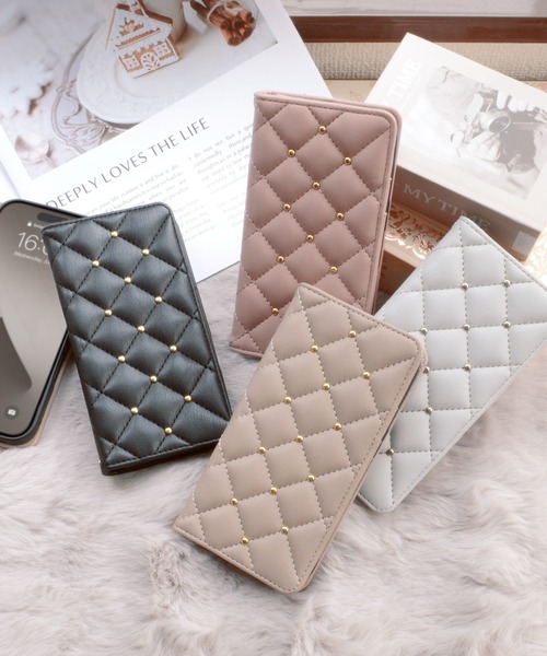 CECIL McBEE（セシルマクビー）の「iPhone17 iPhone17Pro iPhoneAir iPhone16/16Pro/16e/15/14/13 セシルマクビー [キルティング手帳]（スマホケース/カバー・レディース・ブラック/スモークピンク/グレー/ベージュ/モカ・iPhone 16/iPhone 16 Pro/iPhone 15/iPhone 16e/iPhone 17/iPhone 17 Pro/iPhone Air）」の21枚目の写真