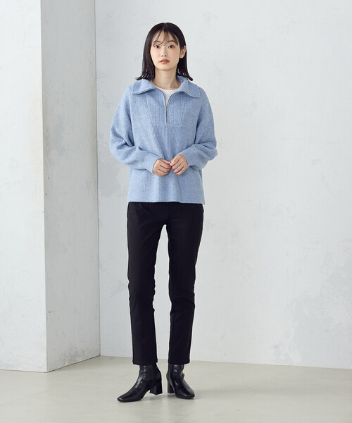 COMME CA MODELS（コムサモデルズ）の「【美しいベーシックパンツ】裏起毛ハイテンションパンツ（その他パンツ・レディース・ブラック/ベージュ/ネイビー/チャコール・X-LARGE/XX-LARGE/SMALL/MEDIUM/LARGE/X-SMALL/XX-SMALL）」の6枚目の写真