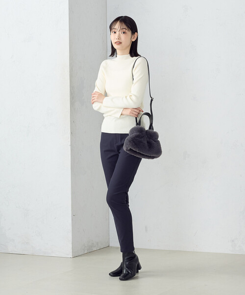 COMME CA MODELS（コムサモデルズ）の「【美しいベーシックパンツ】裏起毛ハイテンションパンツ（その他パンツ・レディース・ブラック/ベージュ/ネイビー/チャコール・X-LARGE/XX-LARGE/SMALL/MEDIUM/LARGE/X-SMALL/XX-SMALL）」の20枚目の写真