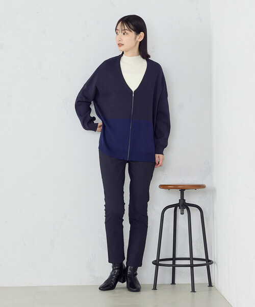 COMME CA MODELS（コムサモデルズ）の「【美しいベーシックパンツ】裏起毛ハイテンションパンツ（その他パンツ・レディース・ブラック/ベージュ/ネイビー/チャコール・X-LARGE/XX-LARGE/SMALL/MEDIUM/LARGE/X-SMALL/XX-SMALL）」の8枚目の写真