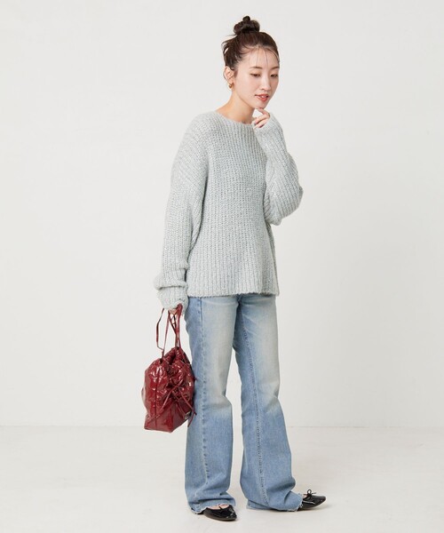 セール】限定展開 スパンコール ラメ ミックズ ニット プルオーバー