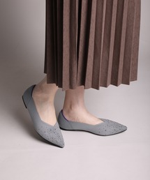 【shoes365】ラインストーン装飾編み込みパンプス