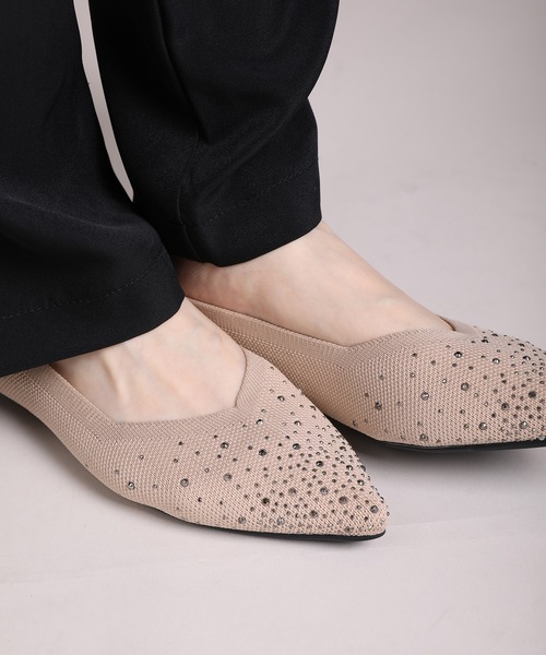 shoes365（シューズスリーシックスファイヴ）の「【shoes365】ラインストーン装飾編み込みパンプス（パンプス・レディース・ブラック/ライトベージュ/グレー・22.5cm/23.0cm/23.5cm/24.0cm/24.5cm/25.0cm）」の6枚目の写真