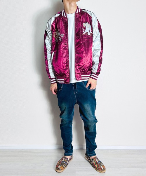 スカジャン スーベニアジャケット ブルゾン メンズ 白龍 虎