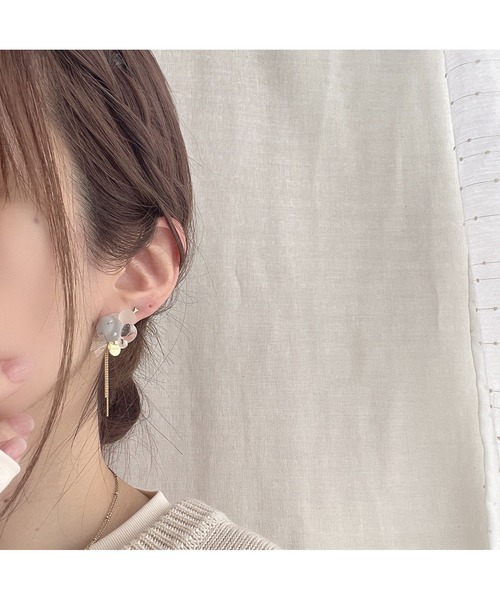 tone（トーン）の「【miuland】flower drop(MA)（ピアス（両耳用）・レディース・ブラウン・FREE）」の2枚目の写真