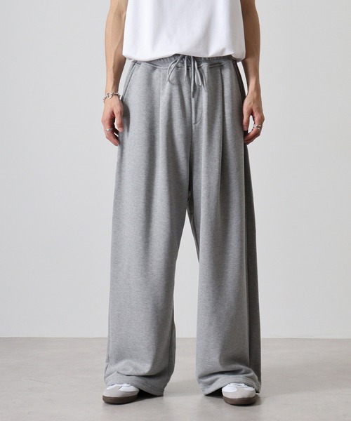 SUGGESTION(サジェッション)の「Two tuck sweatpants / 2タックスウェットパンツ unisex(スウェットパンツ・メンズ・杢グレー/ブラック・M/L)」の15枚目の写真