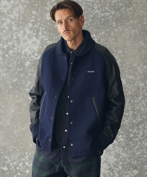 mj10345-Leather RS Award Jacket スタジャン（スタジャン）｜THEOREM