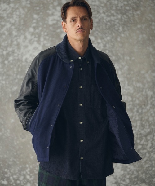 mj10345-Leather RS Award Jacket スタジャン（スタジャン）｜THEOREM