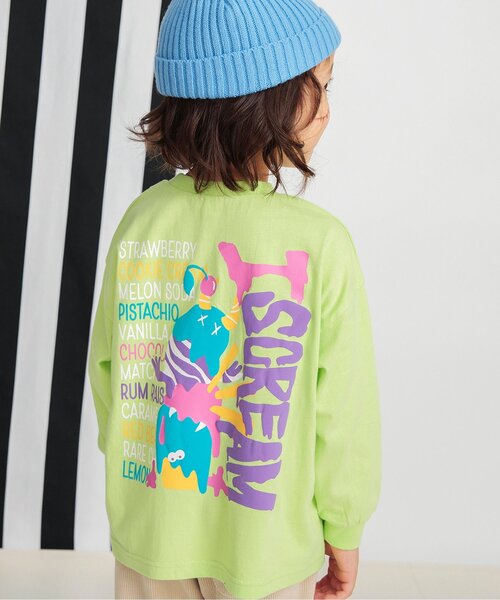 BREEZE（ブリーズ）の「バックプリントPOPお菓子Tシャツ（Tシャツ/カットソー・キッズ・キャメル/ブラック/ライム/オフホワイト・90/100/110/120/80/130/140）」の3枚目の写真