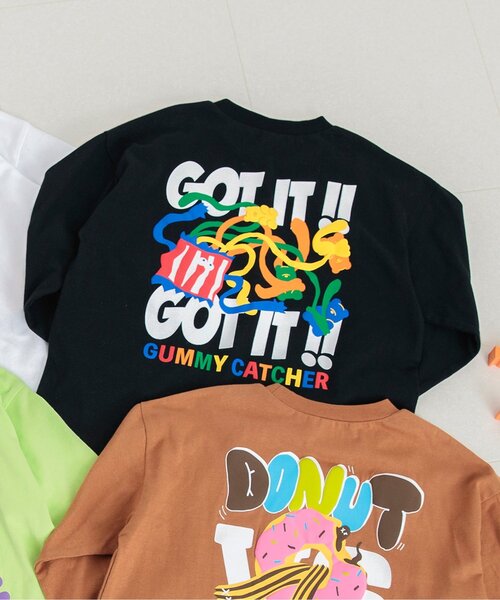 BREEZE（ブリーズ）の「バックプリントPOPお菓子Tシャツ（Tシャツ/カットソー・キッズ・キャメル/ブラック/ライム/オフホワイト・90/100/110/120/80/130/140）」の2枚目の写真