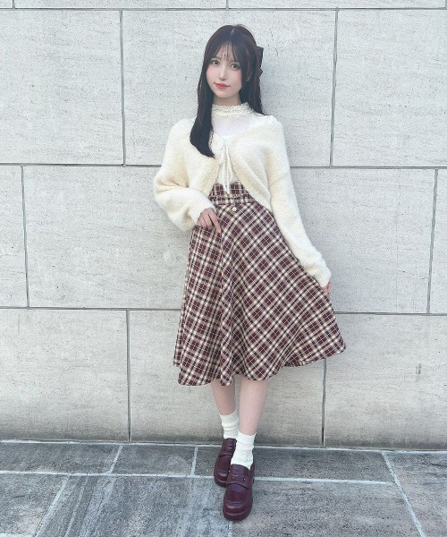 F i.n.t（フィント）の「【2サイズ展開】コインチェーン使いバイアスチェックフレアースカート/F&A/fint（スカート・レディース・ボルドー/ネイビー・2/1）」の9枚目の写真