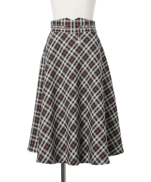 F i.n.t（フィント）の「【2サイズ展開】コインチェーン使いバイアスチェックフレアースカート/F&A/fint（スカート・レディース・ボルドー/ネイビー・2/1）」の13枚目の写真