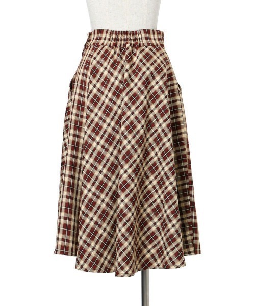 F i.n.t（フィント）の「【2サイズ展開】コインチェーン使いバイアスチェックフレアースカート/F&A/fint（スカート・レディース・ボルドー/ネイビー・2/1）」の14枚目の写真