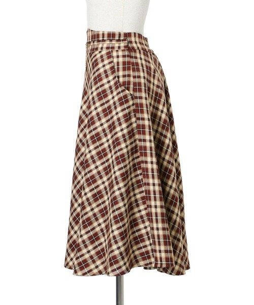 F i.n.t（フィント）の「【2サイズ展開】コインチェーン使いバイアスチェックフレアースカート/F&A/fint（スカート・レディース・ボルドー/ネイビー・2/1）」の15枚目の写真